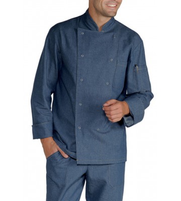 CHAQUETA COCINA UNISEX JEANS.100%ALG.220GR.