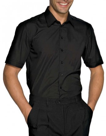 CAMISA CARTAGENA SLIM M/C. 97/3%STRETCH. NEGRO.