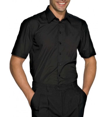 CAMISA CARTAGENA SLIM M/C. 97/3%STRETCH. NEGRO.