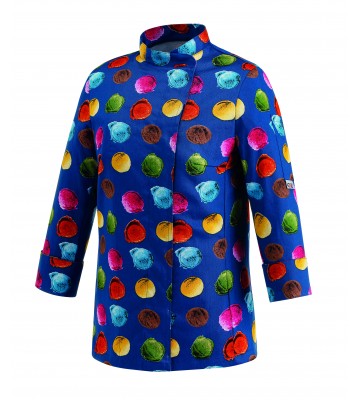 ICE CREAM WOMAN. CHAQUETA COCINA SRA. M/L. CORCHETE OCULTO. BOLSILLO MANGA.