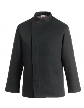 CHAQUETA DE COCINA COMFORT BLACK .ESPALDA AIR PLUS . CORCHETE OCULTO.