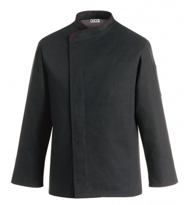 CHAQUETA DE COCINA COMFORT BLACK .ESPALDA AIR PLUS . CORCHETE OCULTO.