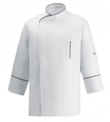 WHITE CESARE. CHAQUETA COCINA UNISEX M/LARGA.CORCHETE OCULTO.AIR PLUS.