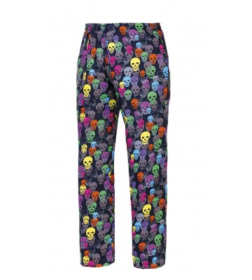 COLOR SKULLS . PANTALON UNISEX COCINA. GOMA+CINTA AJUSTABLE.