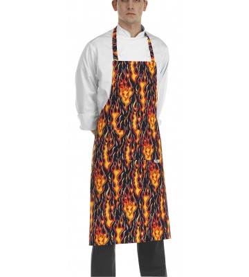 DELANTAL PETO.BOLSILLO CENTRAL DOBLE. FLAMES .PACK 2 UNIDADES (PRECIO UNID)