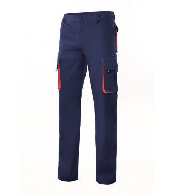PANTALON BICOLOR MULTIBOLSILLOS CON REFUERZO DE TEJIDO